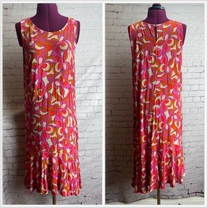 Lascana for Venus retro print flounce dress size large